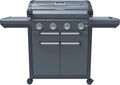 Campingaz Grill gazowy Seria 4 Premium S, grill gazowy z 4 palnikami ze stali nierdzewnej o mocy 13,6 kW, 1 palnik boczny, pokrywa, termometr, InstaClean Aqua, modułowy system kulinarny, kuchenka