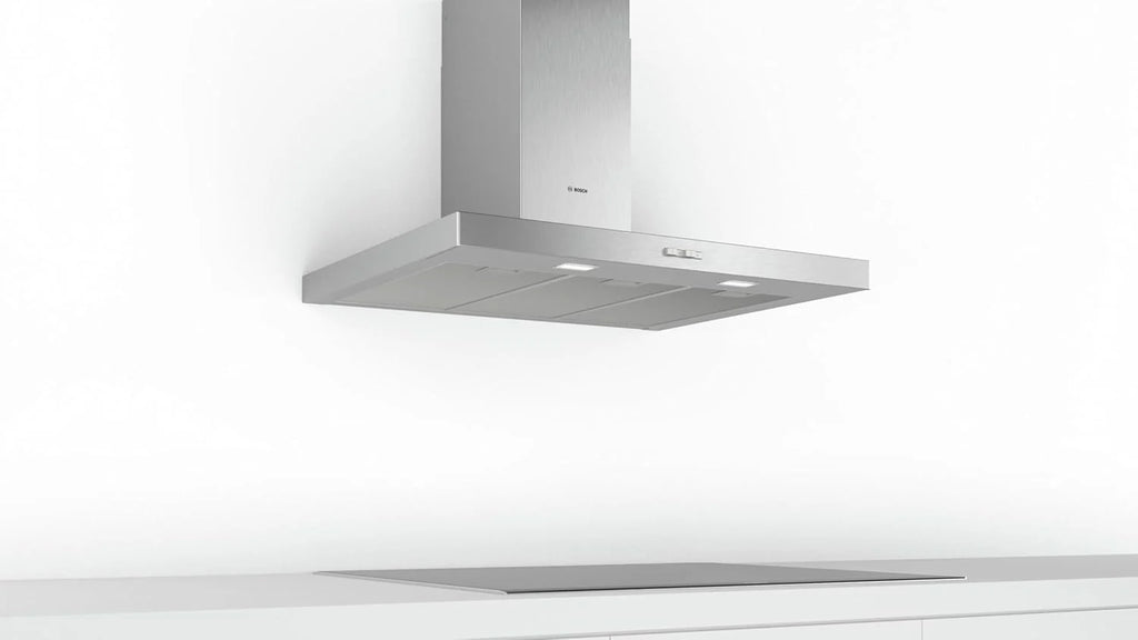 Bosch - Okap kominowy, 90 cm, seria 2, sterowanie mechaniczne, oświetlenie LED, stal nierdzewna, DWB96BC50