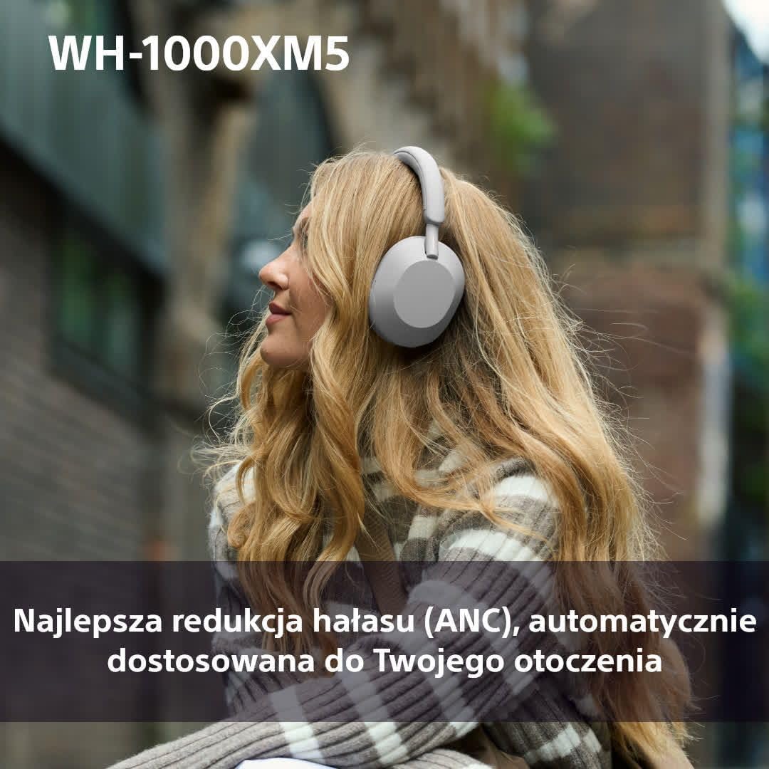 Sony WH-1000XM5 ANC Bezprzewodowe Słuchawki Nauszne z Redukcją Hałasu, Bluetooth, Clear Call Quality, Hi-Res, Do 30H Baterii, Szybkie Ładowanie, Alexa i Google Assistant, IOS i Android - Czarne