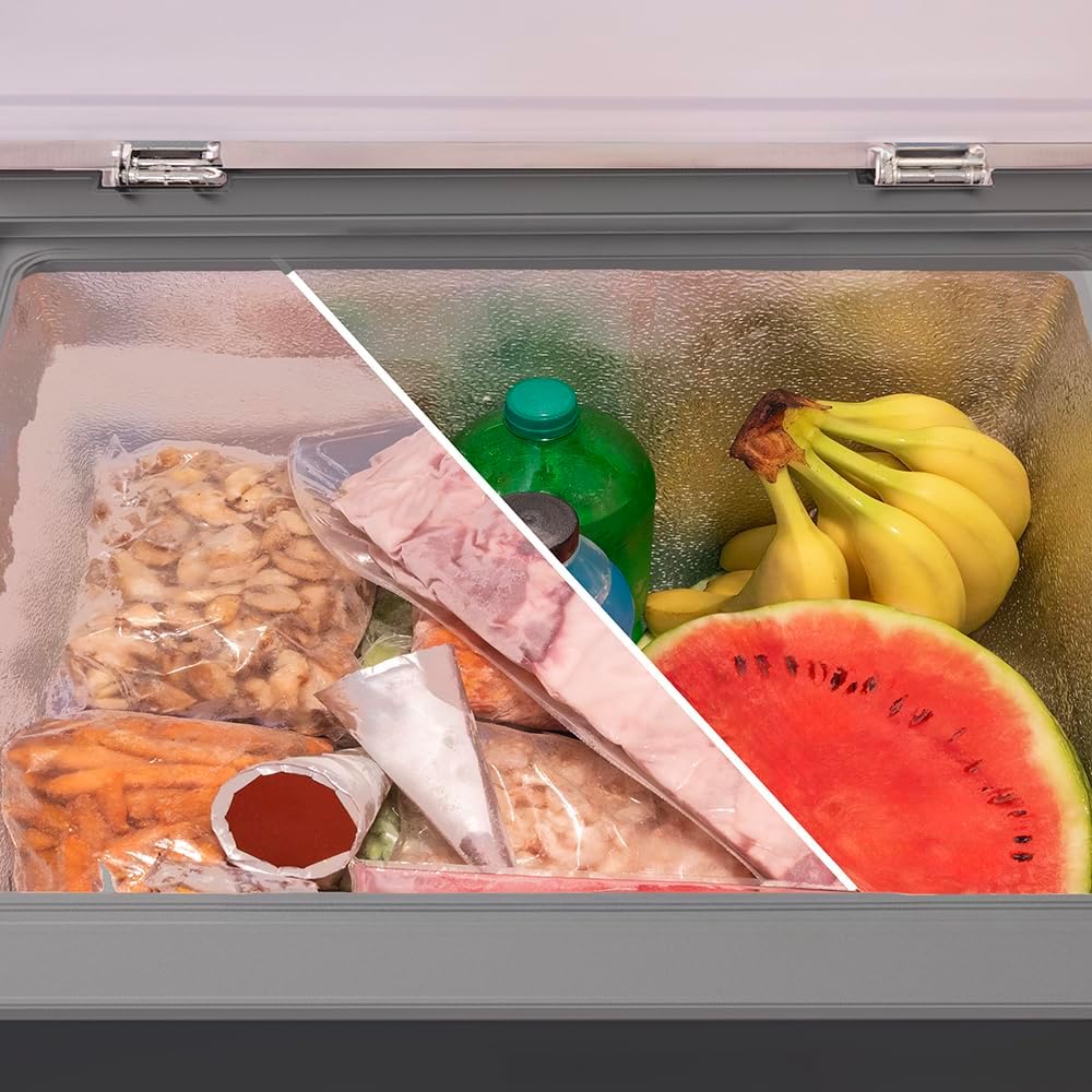 Cecotec Congelador Horizontal De 199 L Bolero Coolmarket Chest 199 Black E. Wykończenie w kolorze czarnym, 83,5 cm wysokości, Kompresor Inverter Plus i tryb szybkiego mrożenia (Fast Freezing)