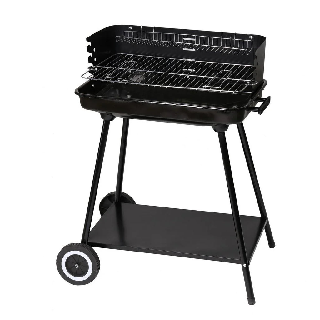 Grill węglowy Lolahome ze stalowym rusztem, 57x38x80 cm, czarny
