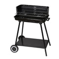 Grill węglowy Lolahome ze stalowym rusztem, 57x38x80 cm, czarny