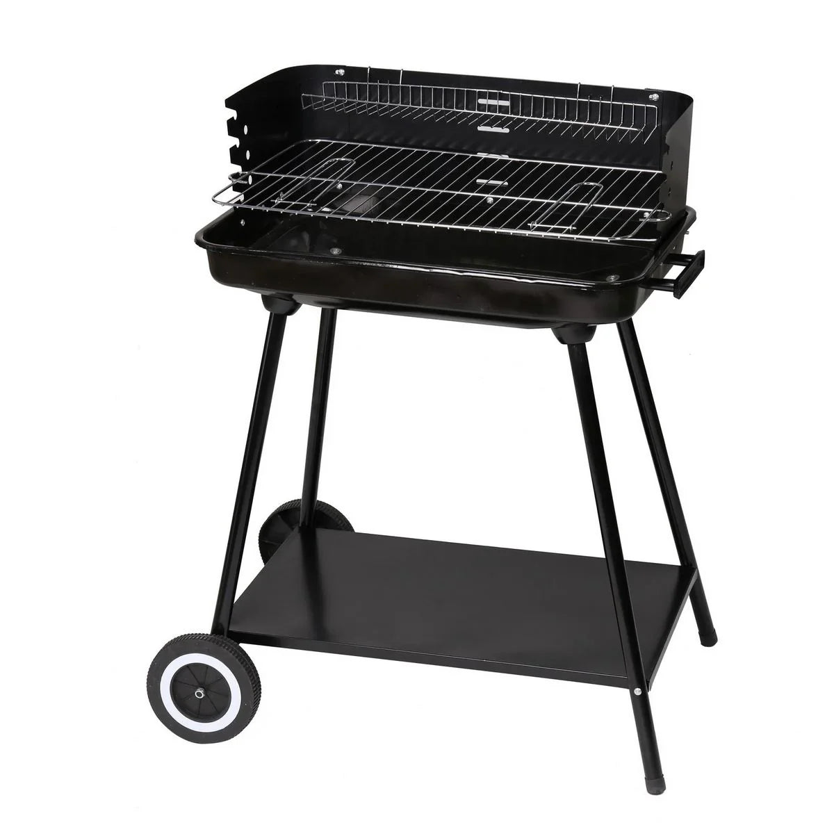 Grill węglowy Lolahome ze stalowym rusztem, 57x38x80 cm, czarny
