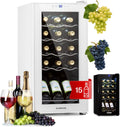 KLARSTEIN Vinoteca Chłodziarka na Wino 44L, Jedna Strefa Chłodzenia, na Butelki Wina, Prosecco i Piwa, Mała Chłodziarka na Wino z Drzwiami Szklanymi, do Użytku Wewnątrz i na Zewnątrz, Pojemność 15 Butelek