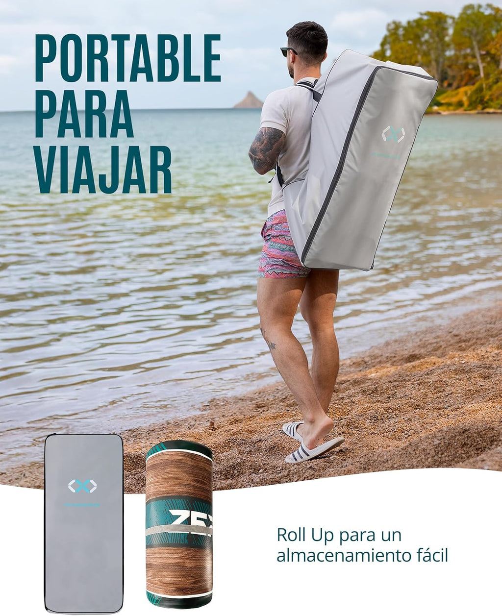 ZLX Deska SUP z siedziskiem 320 cm, nadmuchiwana, dla dorosłych, odpowiednia dla początkujących, szeroka i stabilna, antypoślizgowa