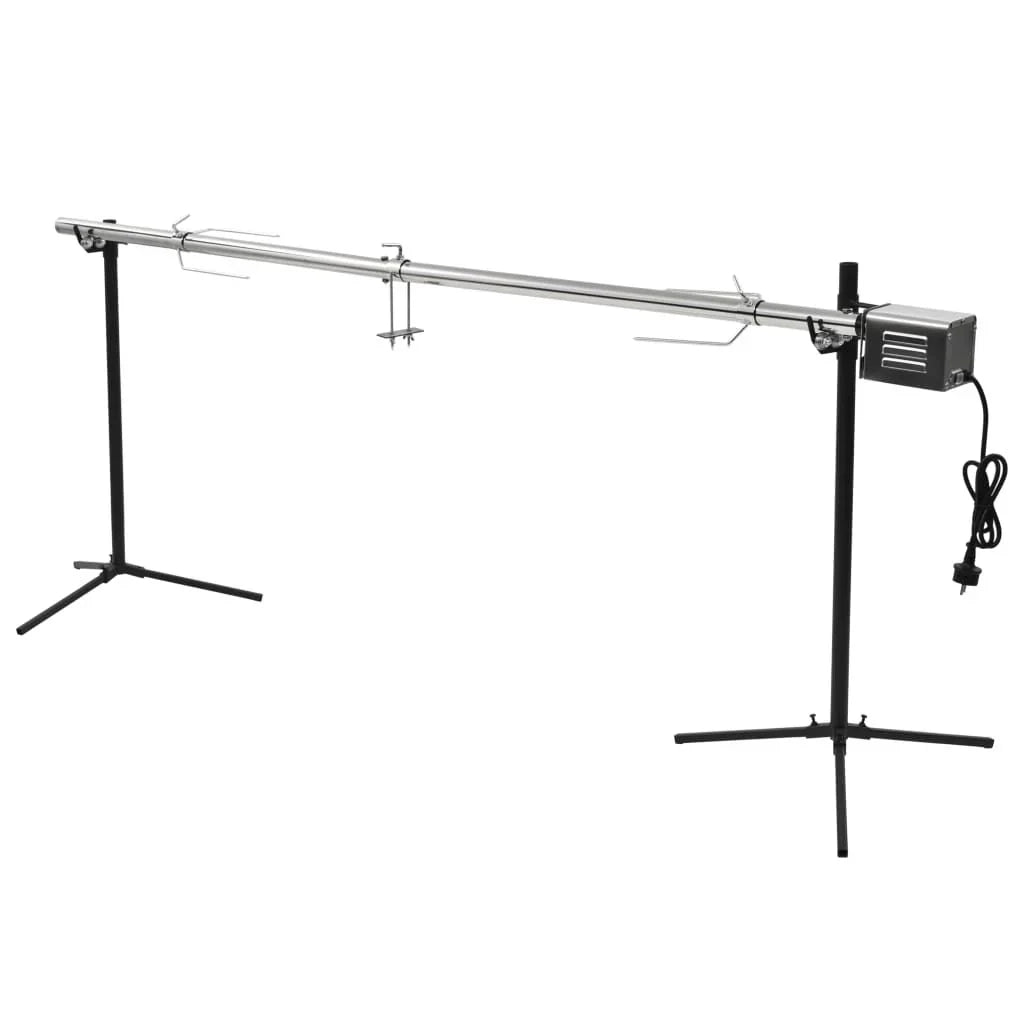 Grill obrotowy do barbecue, automatyczny, ze stali nierdzewnej, 207x45x81 cm, Vidaxl
