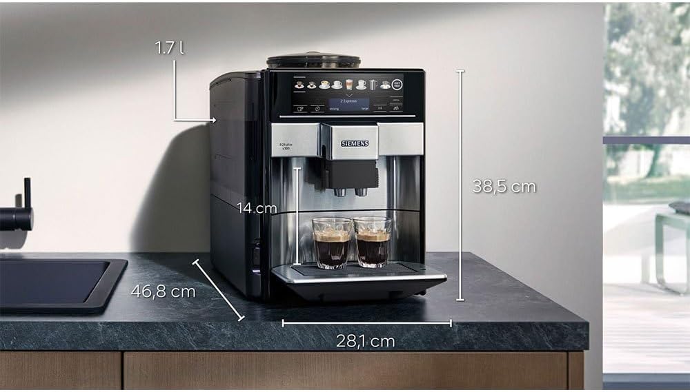Siemens TE655203RW EQ.6 plus s 500 Automatyczny Ekspres Do Kawy, 1500 W, 1.7 L, Czarno/Srebrny