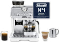 De'Longhi Perfetto La Specialista Arte, ekspres kolbowy do kawy espresso i cappuccino, ze zintegrowanym młynkiem, 3 predefiniowane receptury, 8 ustawień mielenia, EC9155.MB, metal/czarny