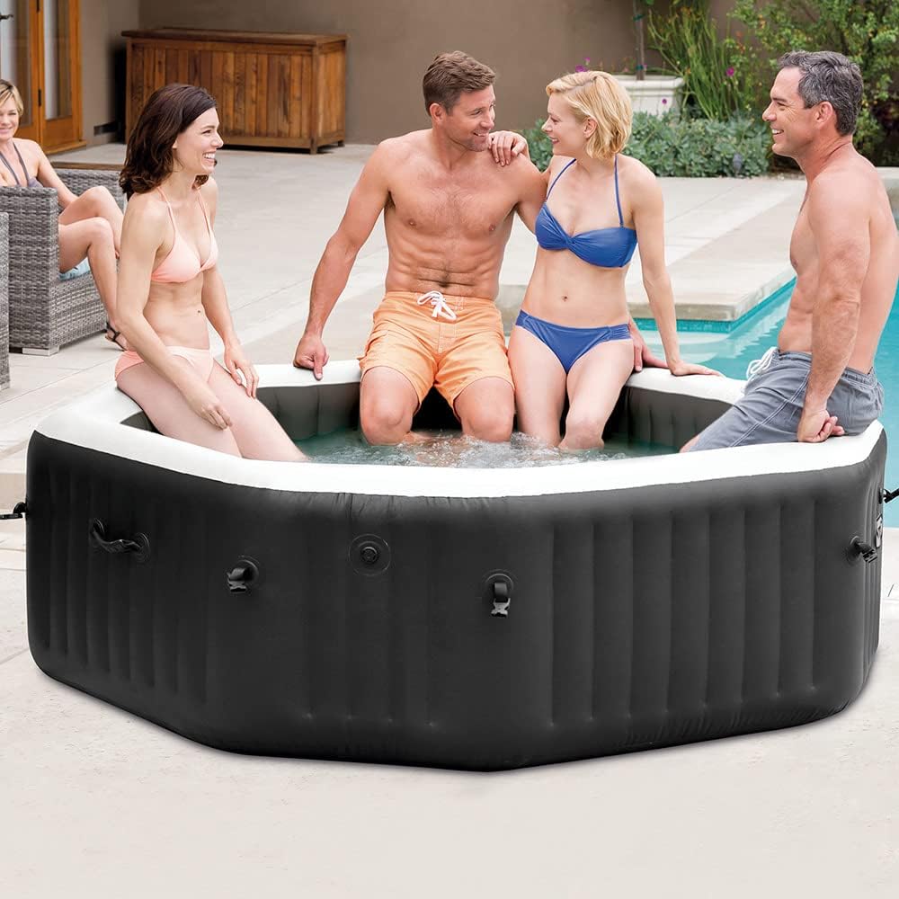 Intex Spa dmuchane ośmiokątne dla 4 osób, Deluxe z bąbelkami i dyszami wodnymi (55081)