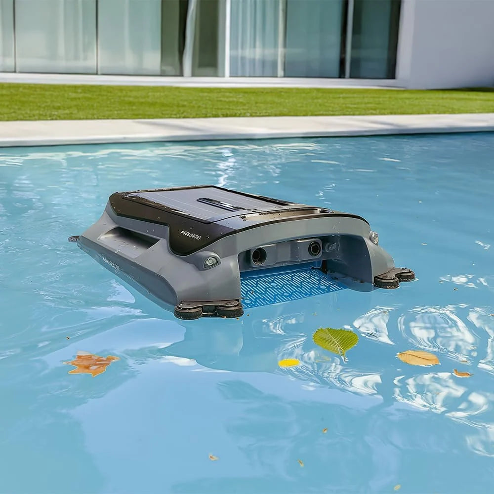 Robot do czyszczenia basenów Cecotec do powierzchni i linii wodnej Conga Pooldroid AquaSkater. Ładowanie słoneczne, 16h pracy, kosz 4,5L i filtr 187,5μm, nawigacja ultradźwiękowa