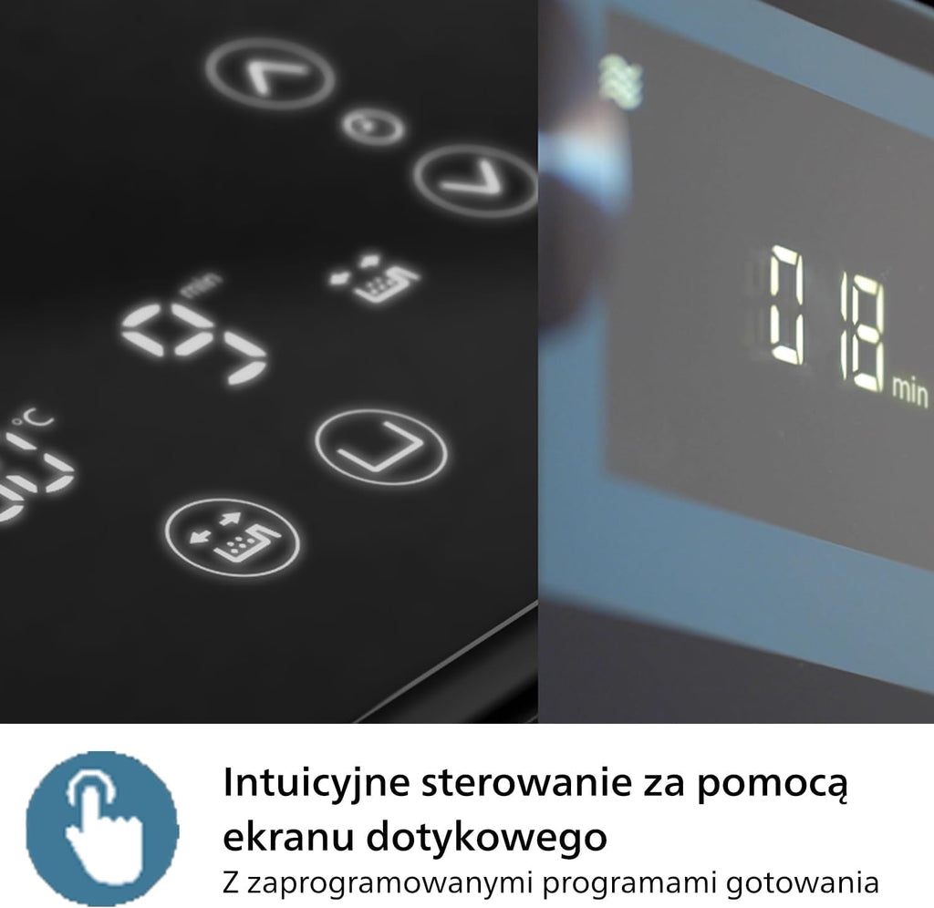 Philips Ovi Dual Basket z parą - Wyjątkowe funkcje gotowania Steamfry, Gotowania na parze, Airfry - 19 sposobów gotowania; pojemność 9L (3L + 6L), RapidAir Plus, automatyczne SteamClean (NA550/00)