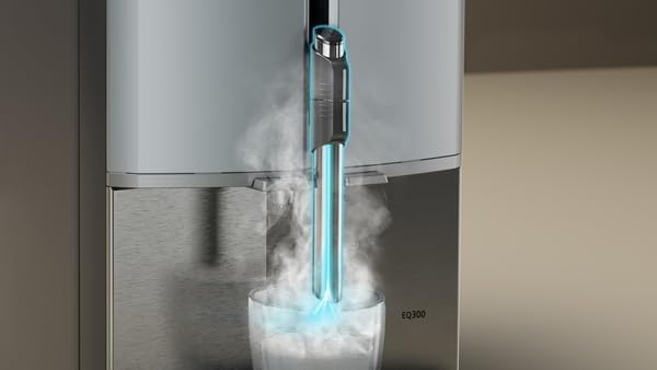 Siemens EQ300 TF301E19 automatyczny ekspres do kawy, spieniacz do mleka, ceramiczny mechanizm mielący, funkcja OneTouch, 1300 W, kolor czarny