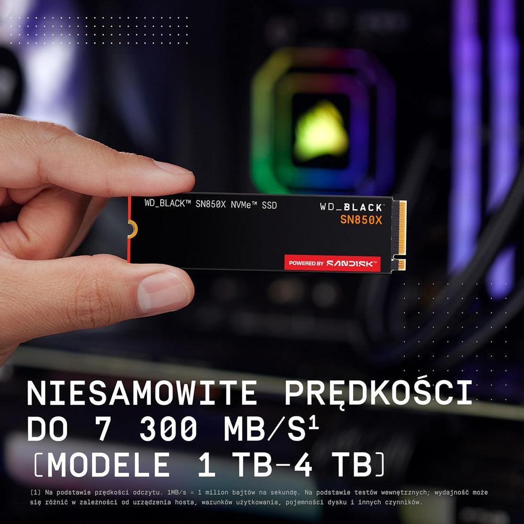 WD SN850X 4TB M.2 2280 PCIe Gen4 NVMe Gaming SSD do 7300 MB/s prędkość odczytu