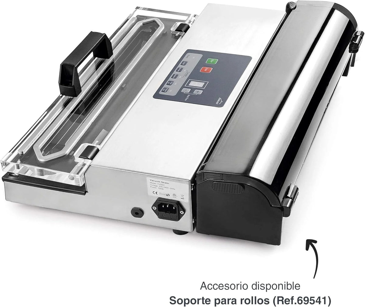Lacor - 69540 - Zgrzewarka próżniowa, Maszyna próżniowa, Zgrzewarka do żywności, Stal nierdzewna, Bez BPA, Hermetyczne uszczelnienie, 650W, 40cm, Inox