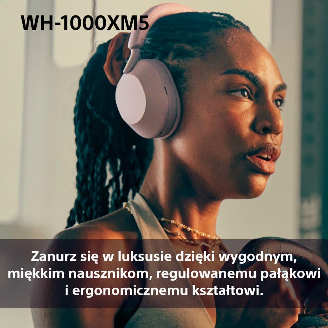 Sony WH-1000XM5 ANC Bezprzewodowe Słuchawki Nauszne z Redukcją Hałasu, Bluetooth, Clear Call Quality, Hi-Res, Do 30H Baterii, Szybkie Ładowanie, Alexa i Google Assistant, IOS i Android - Czarne