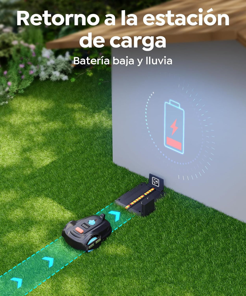 Robot koszący M800Plus bez przewodu ograniczającego, 800 m², pozycjonowanie GPS + wizja AI, robot koszący bezprzewodowy, tryb koszenia w kształcie litery U, wykrywanie 150 przeszkód, automatyczne ładowanie, aplikacja