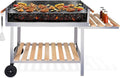 BBQ Collection Charcoal BBQ Grill Cart - Trolley - Stainless Steel