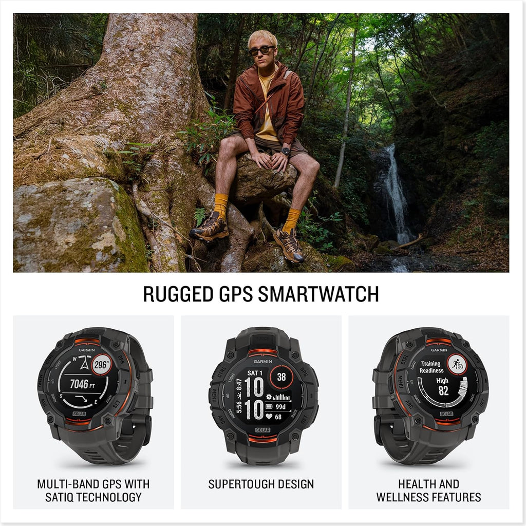 Zegarek Garmin Instinct 3 GPS, 50mm, Smartwatch, solarny, czarna ramka
