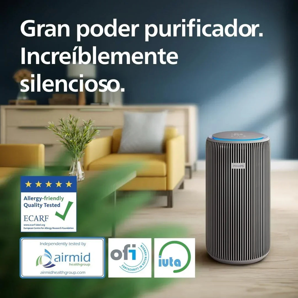 Oczyszczacz powietrza Philips PureProtect serii 3200 Smart, filtr HEPA i z węglem aktywnym, CADR 500m³/h do 130m², bardzo cichy, wychwytuje 99,97% alergenów, aplikacja połączona (AC3210/12)