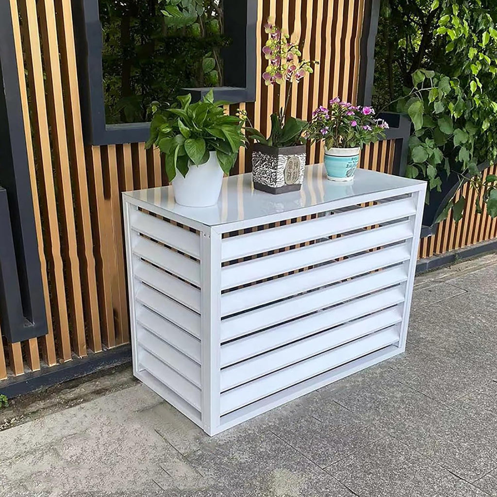 Zewnętrzna Osłona Klimatyzatora, Pokrowiec Na Klimatyzator Aluminiowy, Zewnętrzne Panele Ogrodzeniowe Zapewniające Prywatność, Kratki Ochronne Do Pomp Ciepła, Ochrona Przed Deszczem I Słońcem (