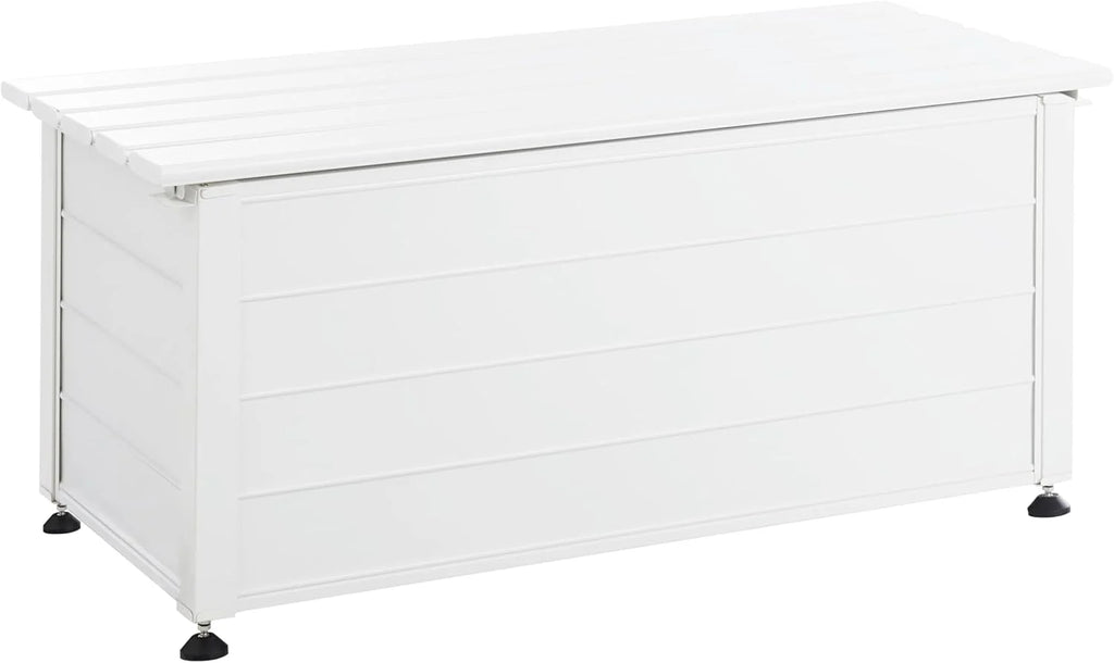Beliani Aluminiowa skrzynia ogrodowa biała 113 x 50 cm Campalto