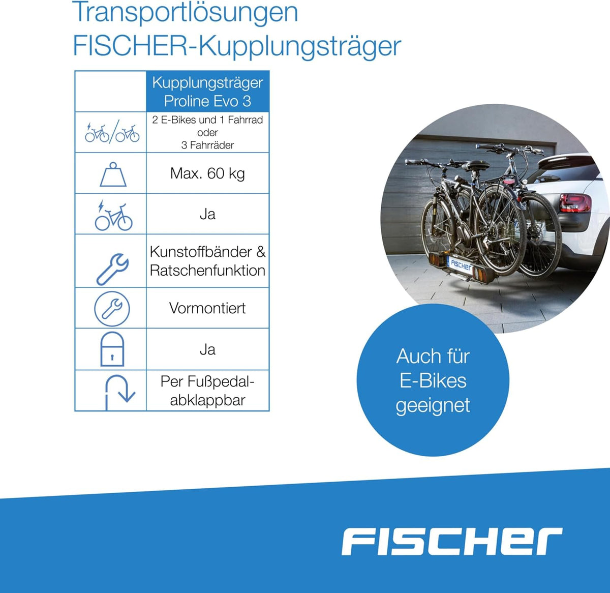 Fischer 126001 Bagażnik, Czarny, Na 2 Rowery