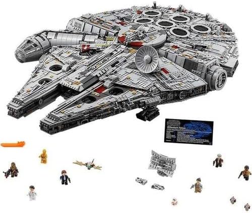 LEGO Star Wars Sokół Millennium, model konstrukcyjny dla dorosłych, statek kosmiczny Hana Solo z minifigurkami Chewbaki, Lei i C-3PO, kolekcjonerski prezent dla mężczyzn, kobiet i fanów, 75192
