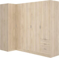 DEKIT GRUPO RIMOBEL Essen Szafa narożna z szufladami - Dąb Naturalny - 184 cm (wys.) x 91 cm (szer.) x 214 cm (gł.)