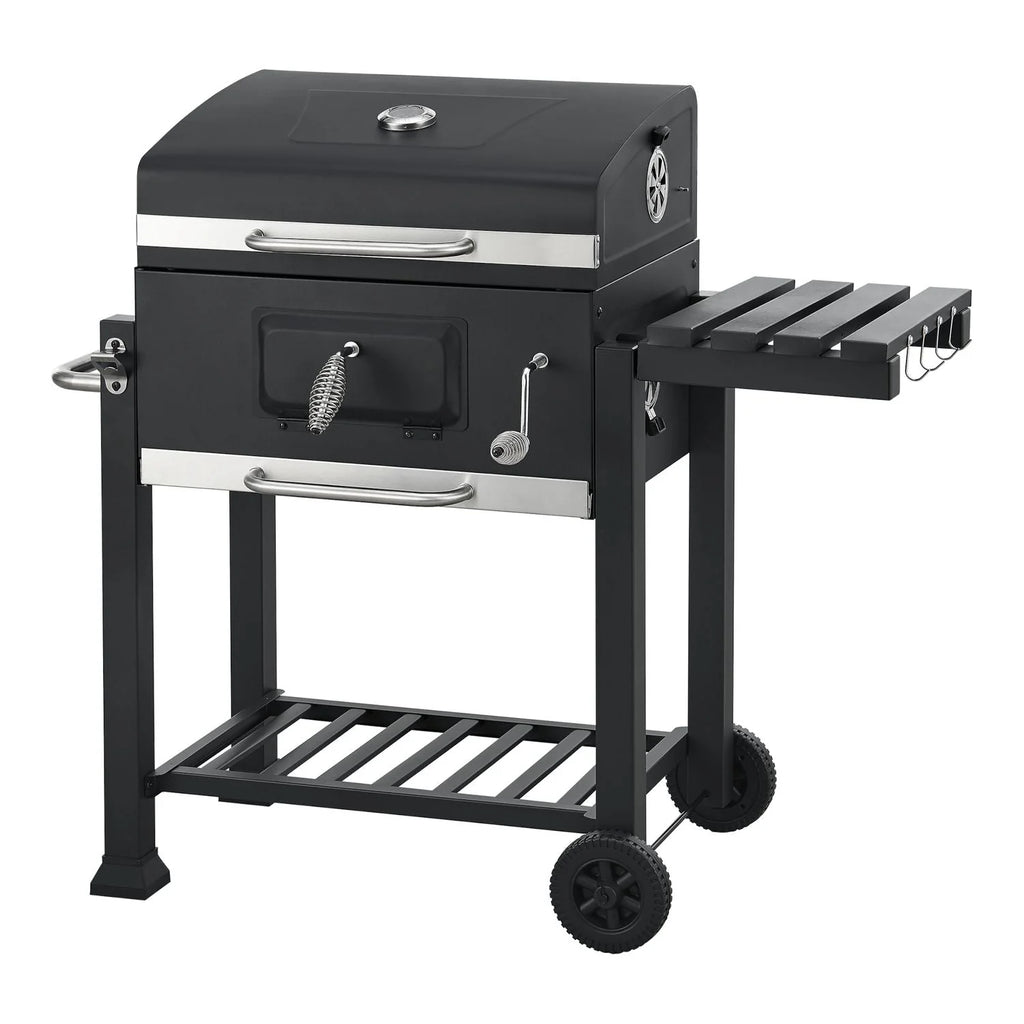 Grill Węglowy Arnad Z 3 Półkami Stalowy 105x114x48cm - Czarny [casa.pro]