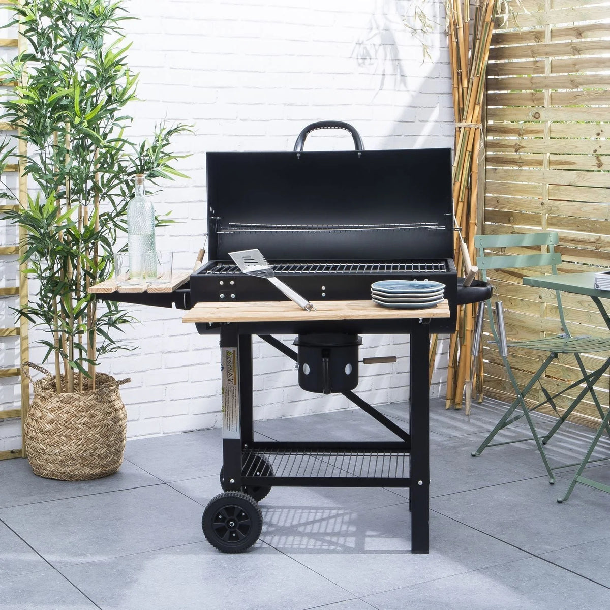 Grill węglowy Barbacoa Serge, kolor czarny, z popielnikiem -