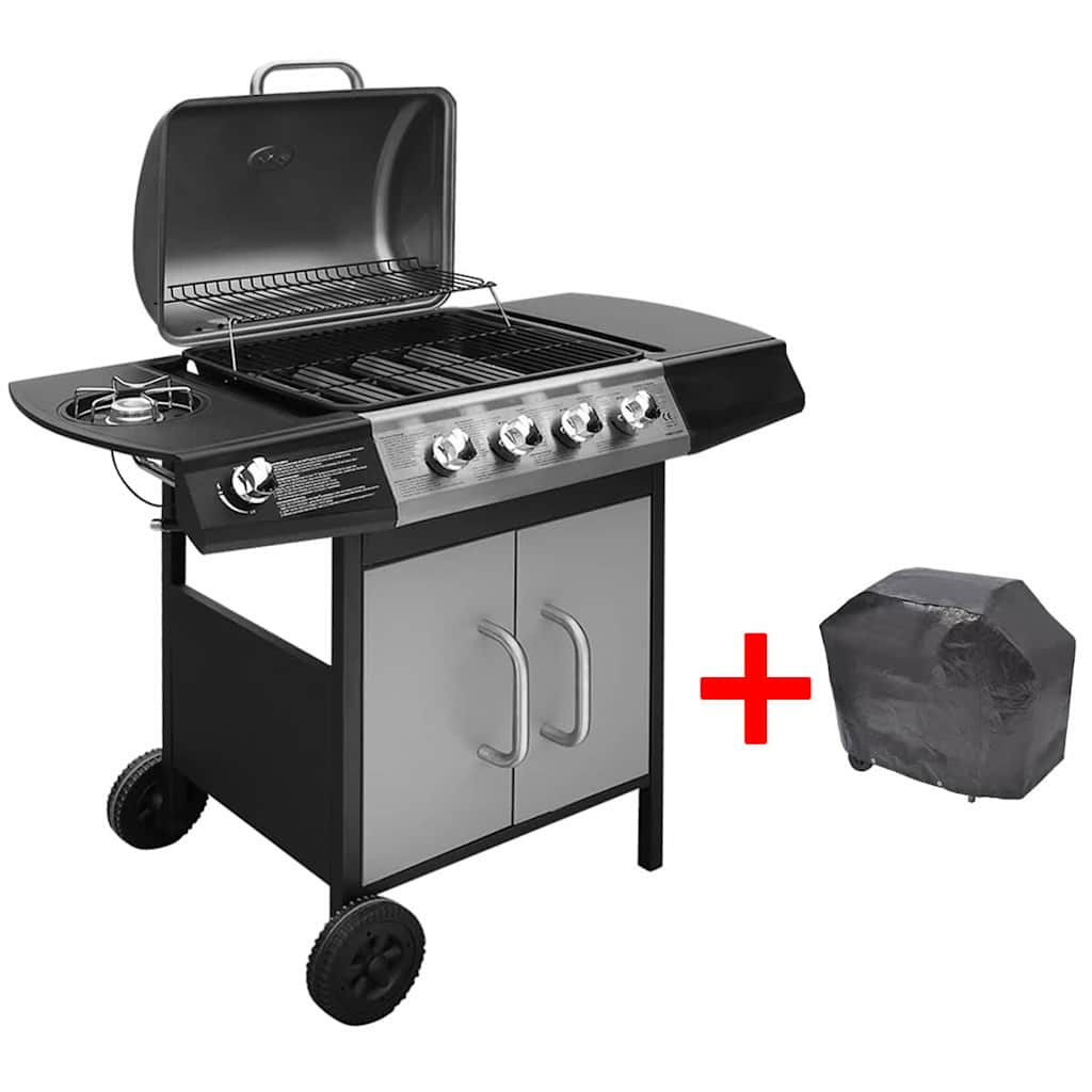 Grill gazowy Barbacoa 4+1 palniki, czarno-srebrny V8143 (model 2026)