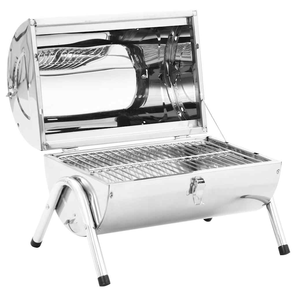 Grill Węglowy Stołowy, Ze Stali Nierdzewnej, Podwójny Ruszt, Vidaxl