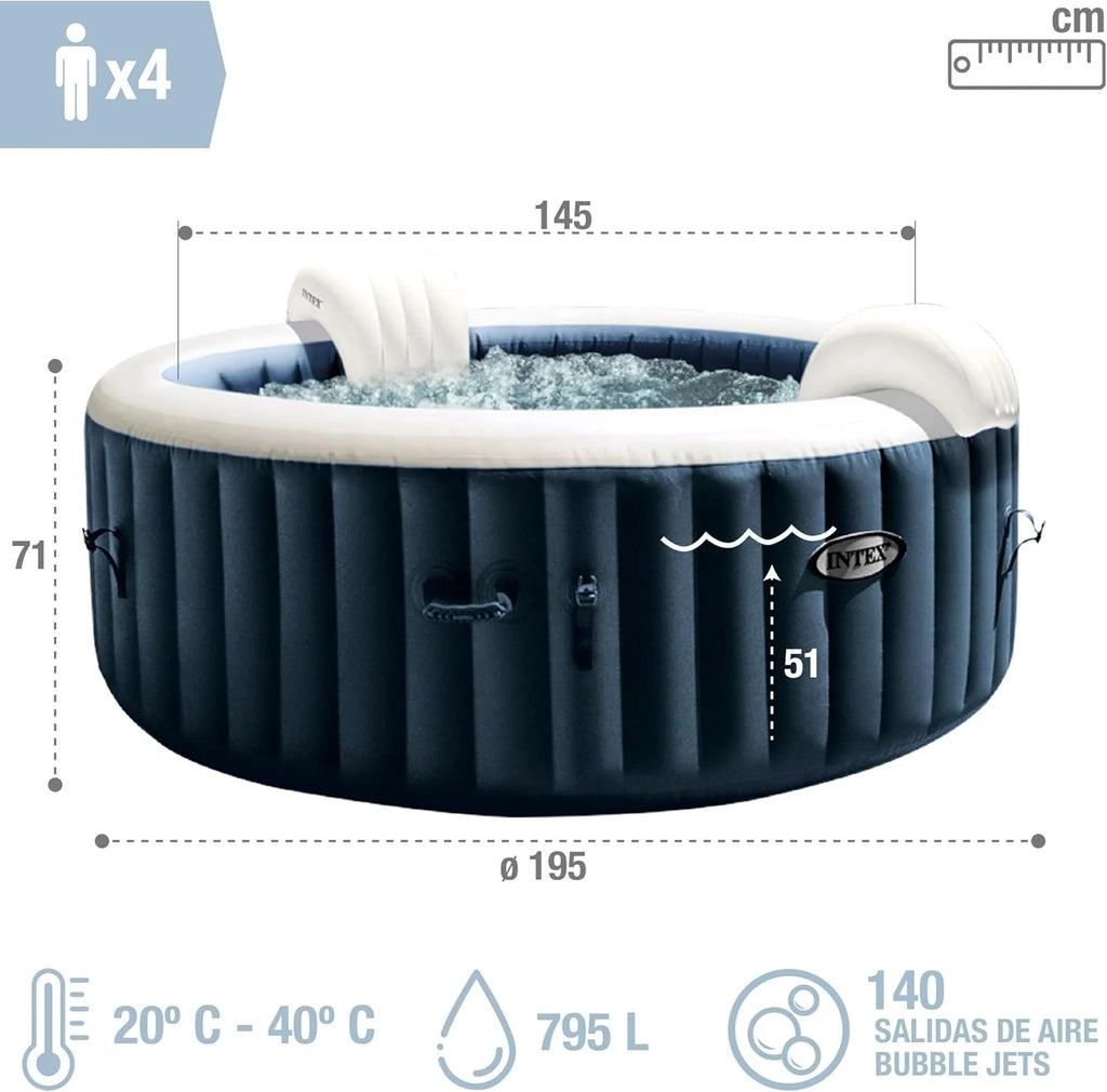 Intex SPA Dmuchane 4 Osobowe Bubble Massage Granatowe (55084)