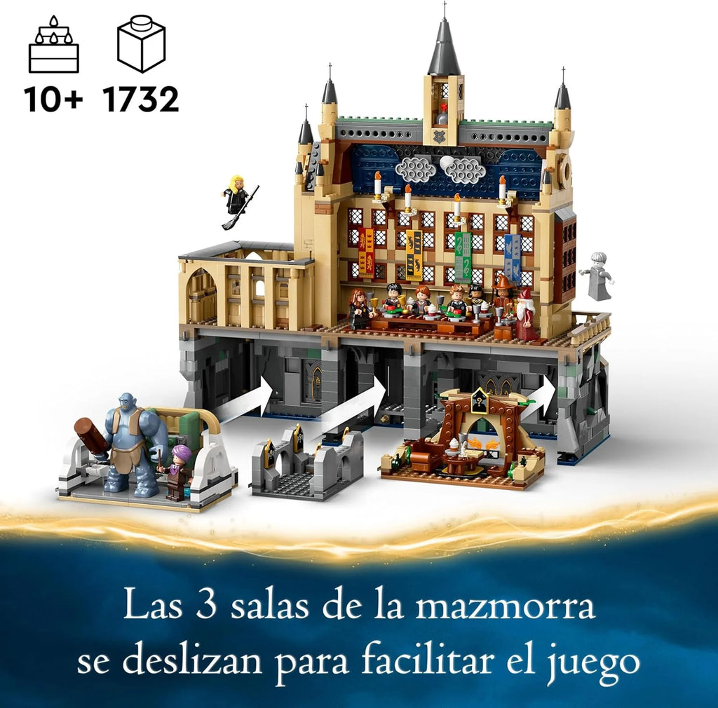 Harry Potter Zamek Hogwart Wielka Sala: Zabawka Szkoła Magii, 11 Minifigurek w Zestawie, w Tym Hermiona Granger i Ron Weasley, Prezent dla Dzieci w Wieku od 10 Lat 76435
