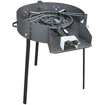 Flores Cortes - Grill okrągły na drewno i węgiel z podstawą 600 mm.