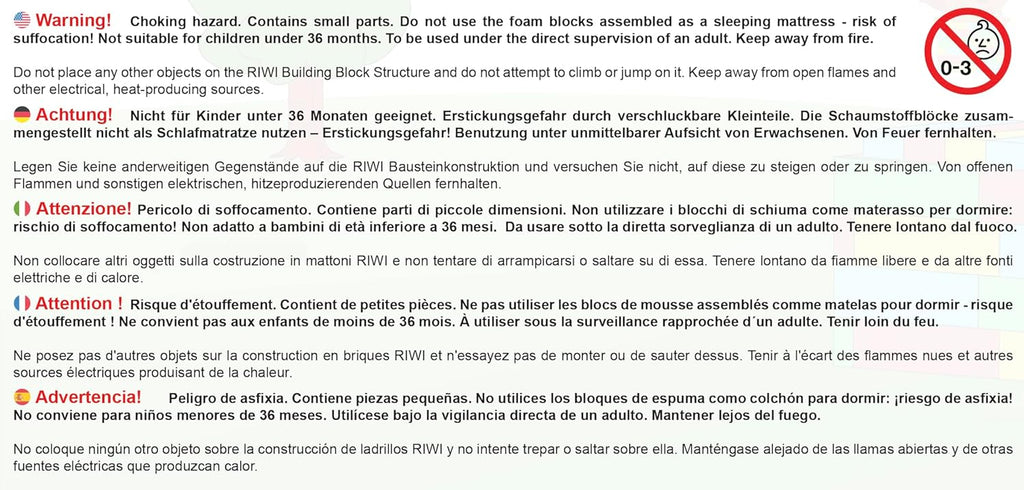 RIWI 24 Klocki Piankowe XXL | Duże i Miękkie | Certyfikat TÜV Austria | Jakość Przedszkolna | Terapia Zajęciowa