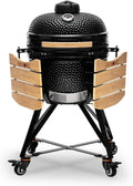 Kamado BONO BBQ Grande - ceramiczny grill Kamado z 6 akcesoriami - grill BBQ Ø 59 cm z akcesoriami - czerwony Grill-wędzarnia na patio, balkon lub do ogrodu