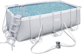 BESTWAY 56456 - Basen stelażowy Power Steel, Pompa filtrująca kartuszowa 2006 l/godz., 412x201x122 cm