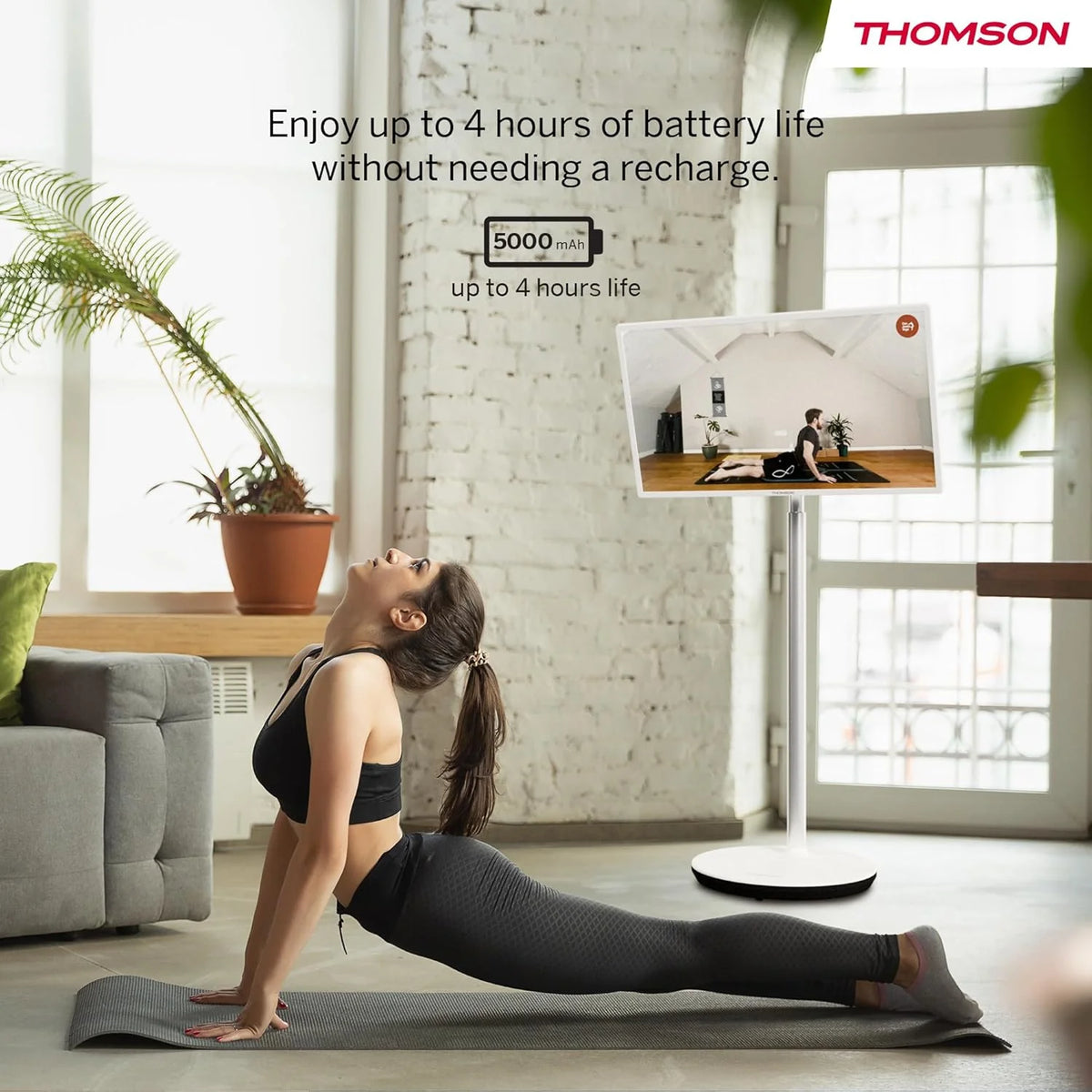 THOMSON 32 cale (81 cm) Go TV, przenośny telewizor Android – HD Ready (1366x768), sterowanie głosowe, Bluetooth 5.1, Wi-Fi, funkcja punktu dostępowego, do 4 godzin pracy na baterii – 32HA4M44
