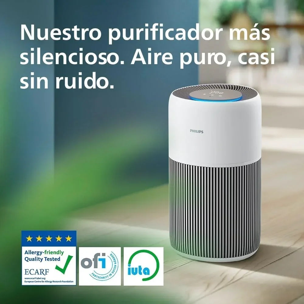 Oczyszczacz powietrza Philips Series 2200, filtr HEPA NanoProtect + aktywny filtr węglowy, CADR 400m³/h dla 104m², dla alergików, bardzo cichy, inteligentny i trwały filtr (AC2210/10)