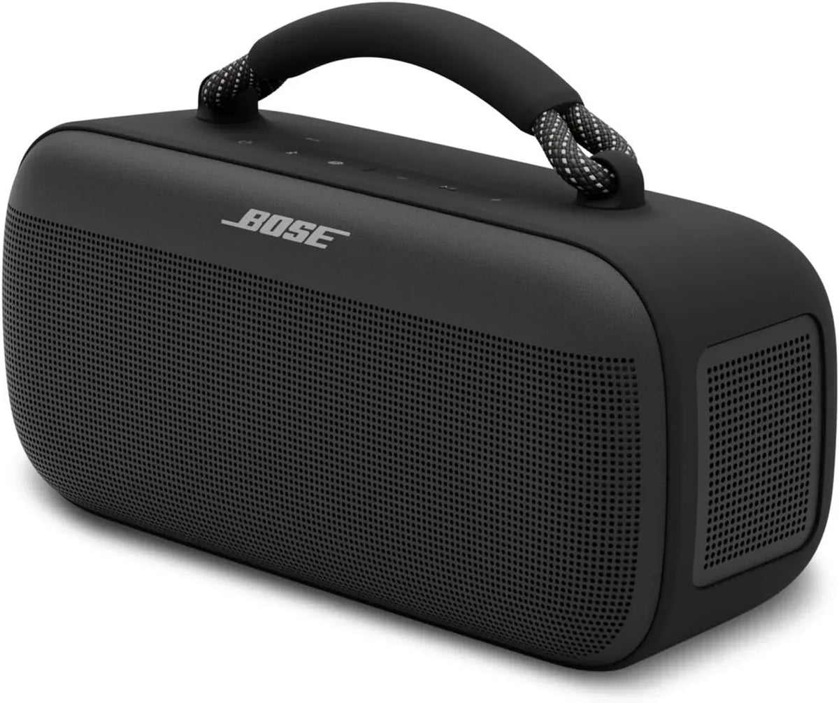 Bose SoundLink Max, przenośny głośnik Bluetooth do użytku zewnętrznego z mocnym basem, wodoodporne stereo z połączeniem Bluetooth i USB-C, do 20 godzin pracy, wejście AUX 3,5 mm, kolor czarny