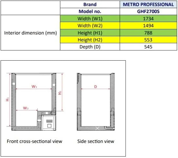 Zamrażarka skrzyniowa METRO Professional GHF2700S, 188 x 73,5 x 94,5 cm, 700 L, 125W, 3 kosze, oświetlenie LED, 6 kółek, z zamkiem, biało-szara