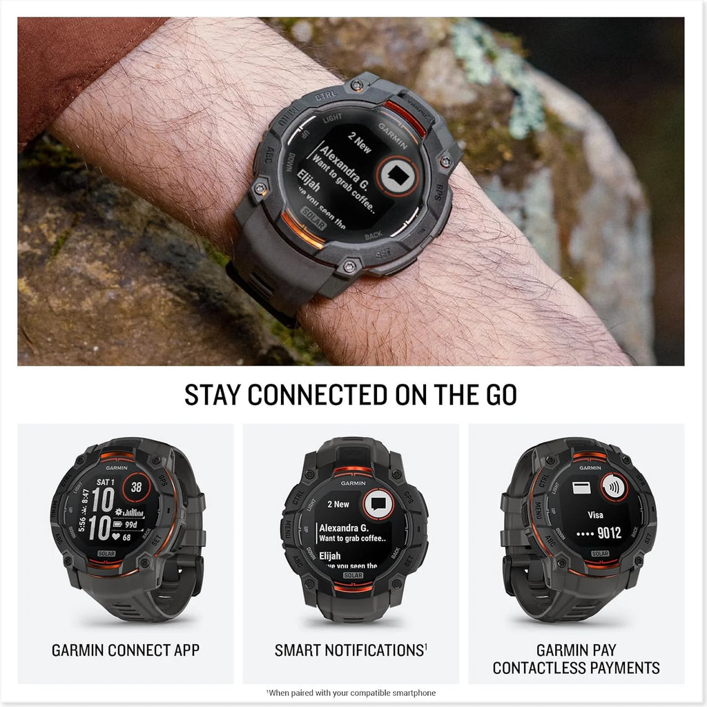 Zegarek Garmin Instinct 3 GPS, 50mm, Smartwatch, solarny, czarna ramka