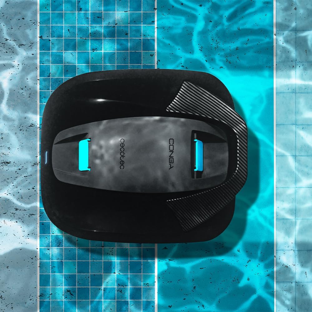Cecotec Robot Odkurzacz Basenowy Bezprzewodowy Conga Pooldroid 2000 FloorMaster. Czas pracy 100 min, basen bez nachyleń, do 80m2, maksymalna głębokość 2,5m, pojemność 2,5L, filtr o wysokiej wydajności