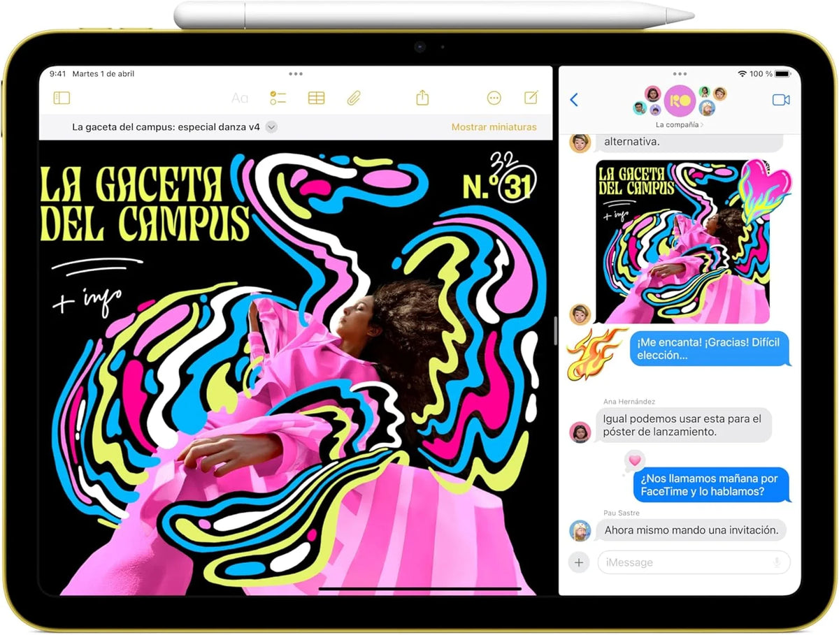 iPad 11 cali: Chip A16, model 11 cali, wyświetlacz Liquid Retina, 128 GB, Wi-Fi 6, aparat przedni i tylny 12 MP, Touch ID, bateria na cały dzień – srebrny