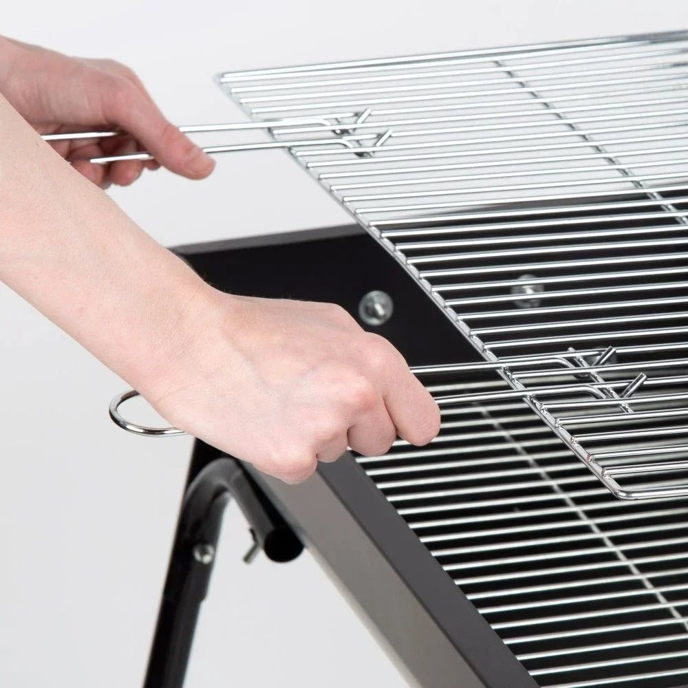 Przenośny grill stalowy 91x33x71 cm - Aktive. Czarny