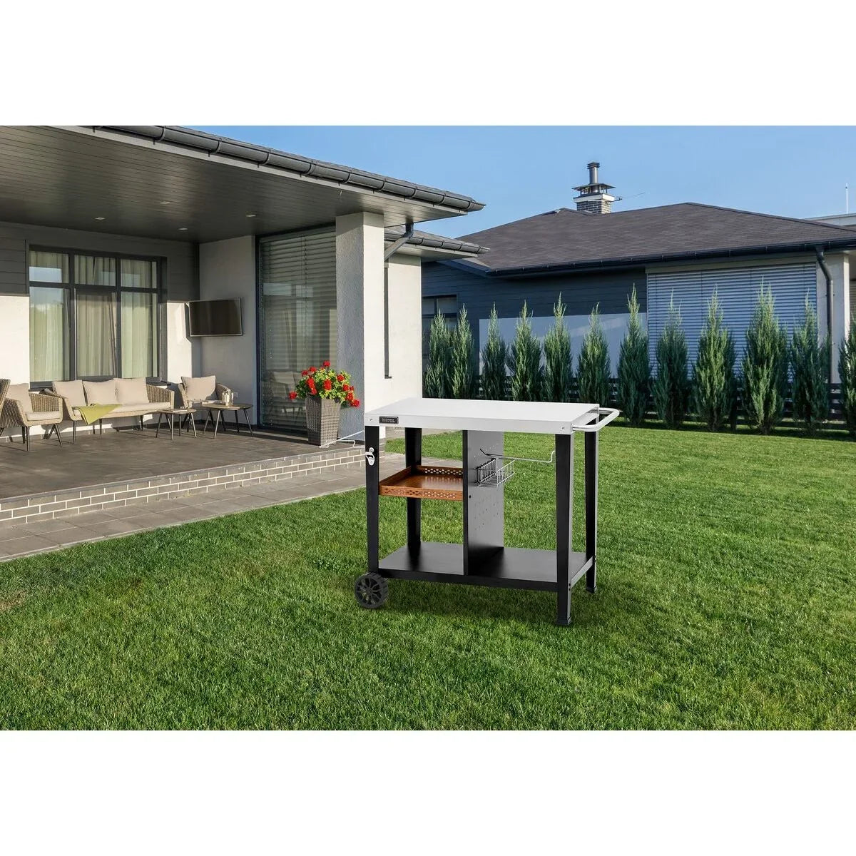 Wózek Serwisowy Do Grillowania "gelia" 117 X 59 Cm - Stal Nierdzewna - Czarny