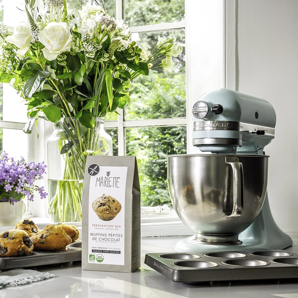 KitchenAid Mikser planetarny — Artisan — Robot kuchenny z uchylną głowicą — Mikser z 5 akcesoriami — Mikser cukierniczy z 2 misami ze stali nierdzewnej — 4,8 L i 3 L — Błękitny lód