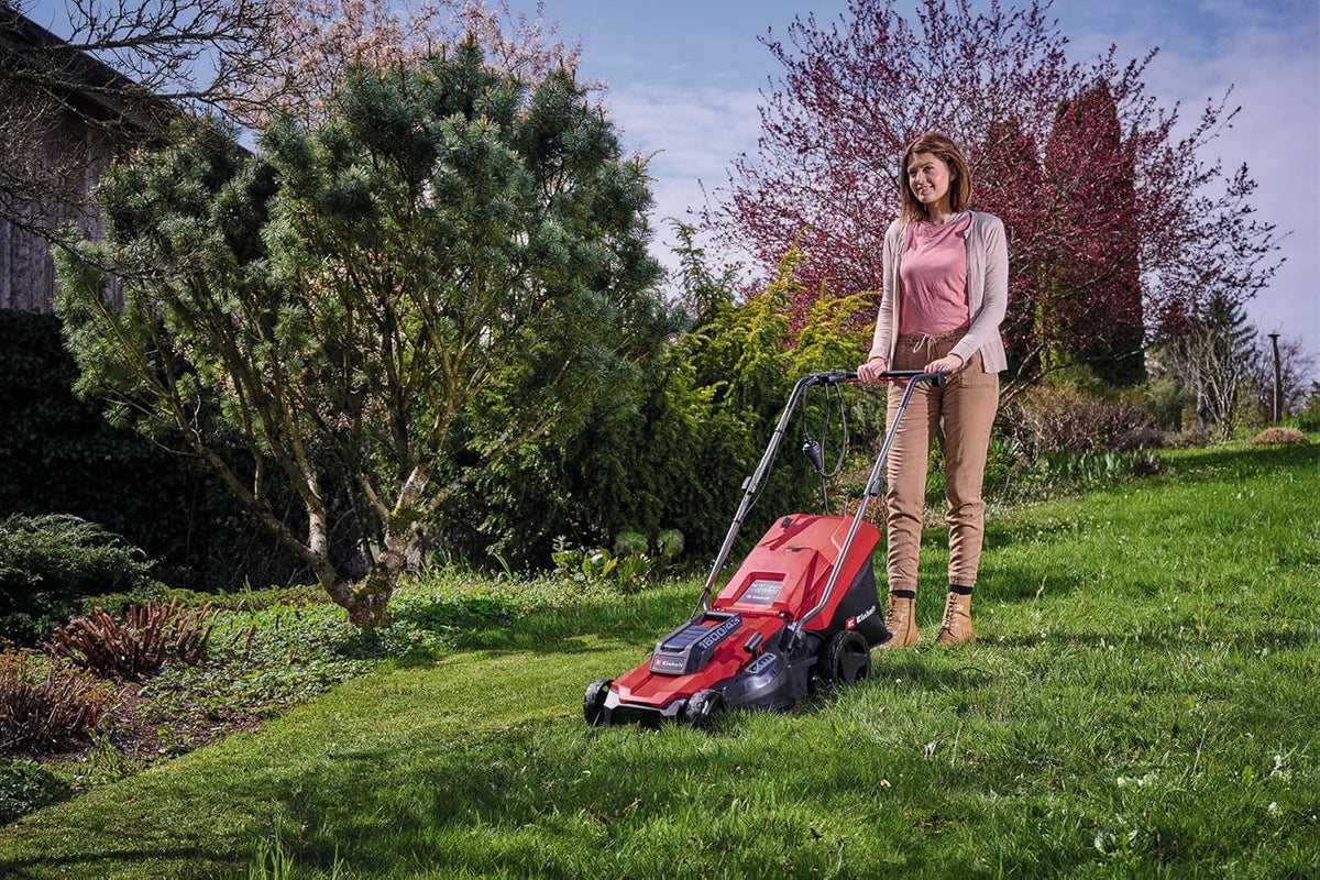 Einhell Kosiarka elektryczna GC-EM 1800/43 (1800 W, szerokość koszenia 43 cm, 6-stopniowa regulacja wysokości koszenia, kosz na trawę 50 l)