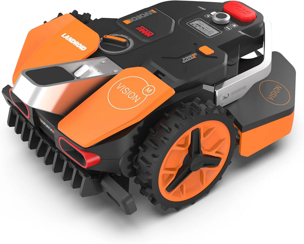 WORX Landroid Vision M550 WR205E kosiarka automatyczna do trawników o powierzchni do 550 m² – inteligentna kosiarka automatyczna bez przewodu granicznego – Wi-Fi i Bluetooth – aktywne unikanie przeszkód z
